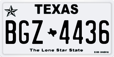 TX license plate BGZ4436