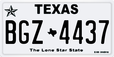 TX license plate BGZ4437