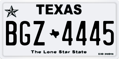 TX license plate BGZ4445