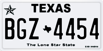 TX license plate BGZ4454