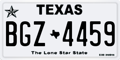TX license plate BGZ4459