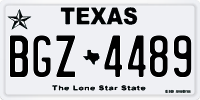 TX license plate BGZ4489