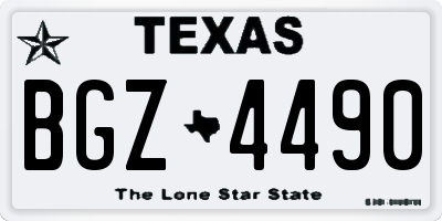 TX license plate BGZ4490