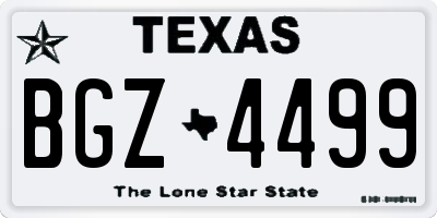 TX license plate BGZ4499