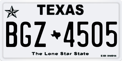 TX license plate BGZ4505