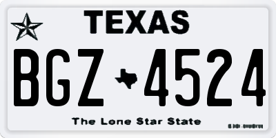 TX license plate BGZ4524