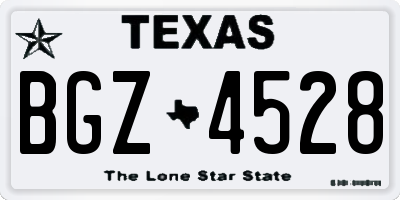 TX license plate BGZ4528