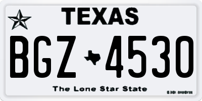 TX license plate BGZ4530