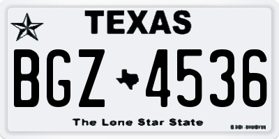 TX license plate BGZ4536