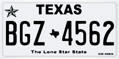TX license plate BGZ4562