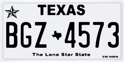 TX license plate BGZ4573