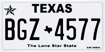 TX license plate BGZ4577