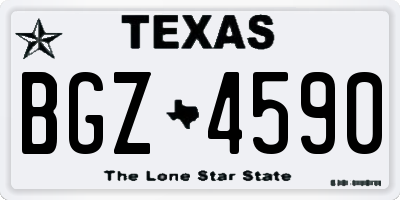 TX license plate BGZ4590