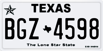 TX license plate BGZ4598