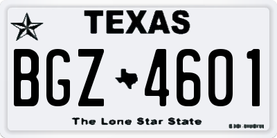 TX license plate BGZ4601