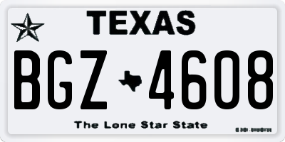TX license plate BGZ4608