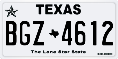 TX license plate BGZ4612
