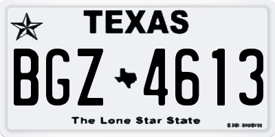TX license plate BGZ4613