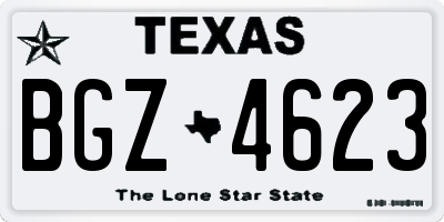 TX license plate BGZ4623