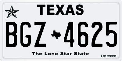 TX license plate BGZ4625
