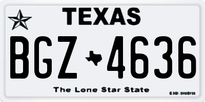 TX license plate BGZ4636