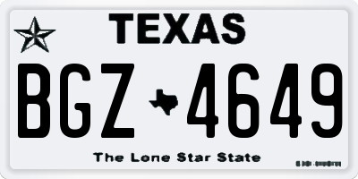 TX license plate BGZ4649