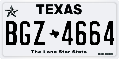 TX license plate BGZ4664