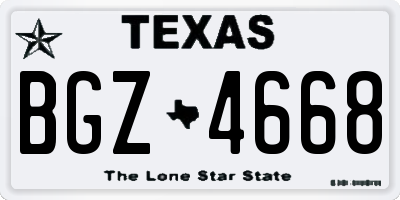 TX license plate BGZ4668