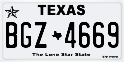 TX license plate BGZ4669