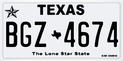 TX license plate BGZ4674