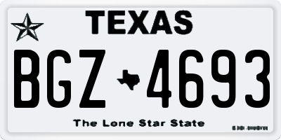 TX license plate BGZ4693