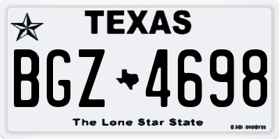 TX license plate BGZ4698