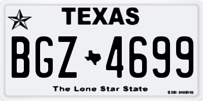 TX license plate BGZ4699
