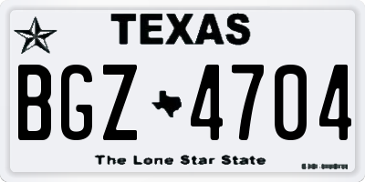 TX license plate BGZ4704