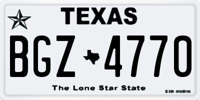 TX license plate BGZ4770