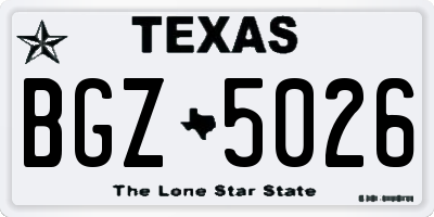 TX license plate BGZ5026