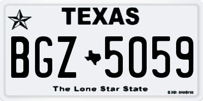 TX license plate BGZ5059