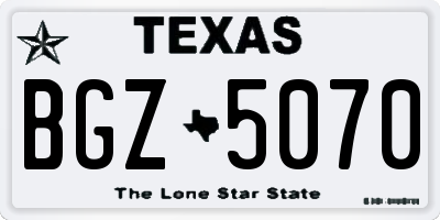 TX license plate BGZ5070