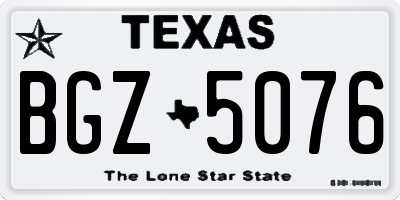 TX license plate BGZ5076