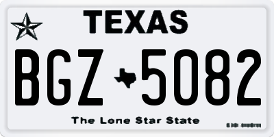 TX license plate BGZ5082