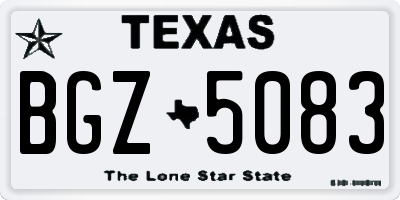 TX license plate BGZ5083