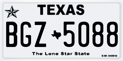 TX license plate BGZ5088