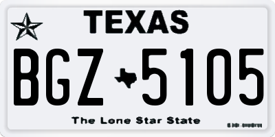 TX license plate BGZ5105