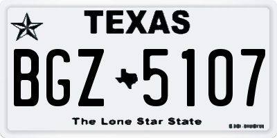 TX license plate BGZ5107
