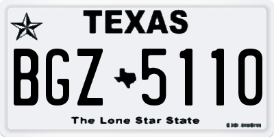 TX license plate BGZ5110