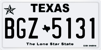 TX license plate BGZ5131