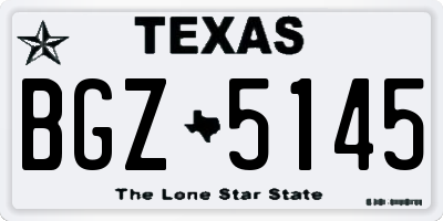 TX license plate BGZ5145