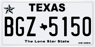 TX license plate BGZ5150