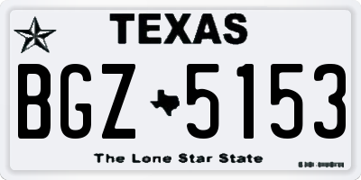 TX license plate BGZ5153
