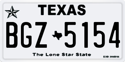 TX license plate BGZ5154